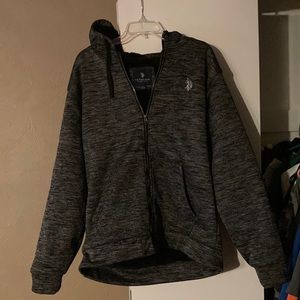 US Polo fleece lined zip up hooded jacket.